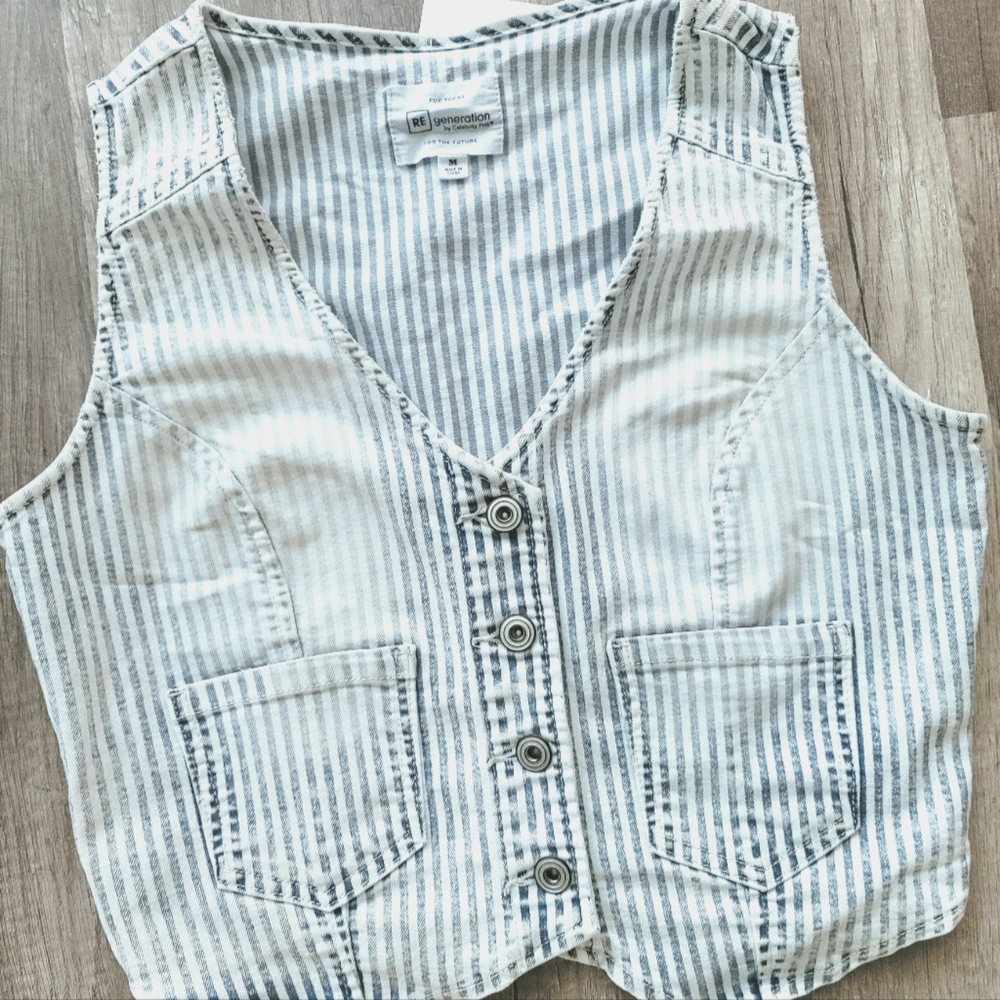 NWT denim vest